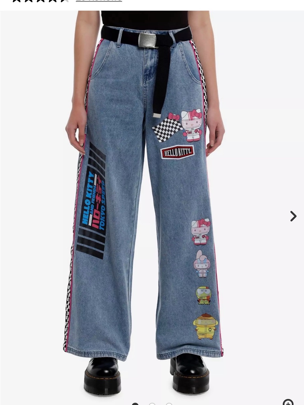 NWT Hello Kitty Blue Wide-Leg Graphic Jeans